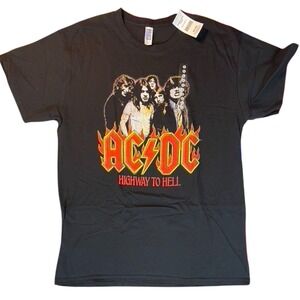 NEW AC/DC Black T-Shirt Mens (L) Modern Band Highway To Hell Music Festival Rock